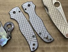 Black engraved FRAG CNC milled Titanium Scales for SHAMAN Spyderco picture