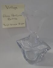 Old Glass Perfume Bottle & Tulip Shape Stopper Vintage 2 Piece 6.5