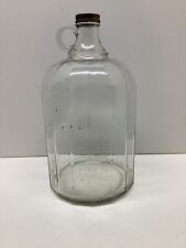 RARE Antique multi faceted gallon clear glass jug w/ finger loop & cap EUC picture