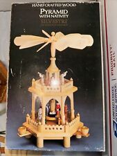 SILVESTRI Hand Crafted Wood pyramid With Nativity - Great Detail OG Box/Contents picture