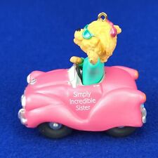 Vintage 1994 Hallmark Simply Incredible Sister Pink Car Christmas Ornament picture