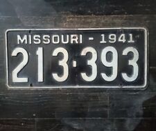 1941 Missouri VTG License Plate Auto Tag Passenger Car MO 213 393 Pre-War Man picture