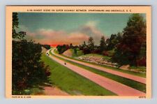 Greenville SC-South Carolina, Sunset Scene, Super Highway, Vintage Postcard picture