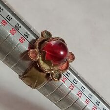 Ancient Antique Roman Ring Bronze intaglio Engraved RED Stone picture