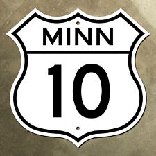 Minnesota US route 10 highway marker road sign Minneapolis St. Paul 1955 16x16 picture