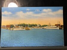 Linen Postcard Yacht Basin Charleston South Carolina #A125 picture