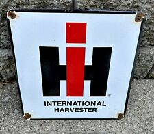 Vintage IH International Porcelain Metal Gas Oil Tractor Farm Caterpillar Sign picture