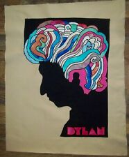 Vintage Bob Dylan Psychedelic Appliqué Tapestry Cotton  Fiber Art Unfinshed picture