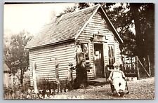 RPPC C1930 Post Office At Crossroads Old Man In Rocker Ozarks Photo Postcard picture