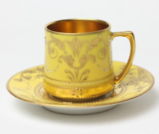 Antique German Fraureuth Dresden Porcelain Demitasse Miniature Cup and Saucer picture