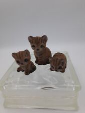 Josef Orginals Flocked Set of Three Tabby Cats. picture