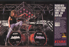 1986 2pg Print Ad Tama Superstar Drums Power Tower Rack w Wild Mick Brown Dokken picture