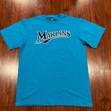Majestic Men’s Miami Marlins Teal Jersey Shirt Large L Baseball MLB Florida Fish picture