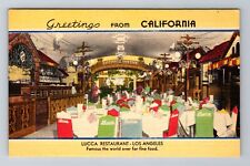 Los Angeles CA-California, Lucca Restaurant, Advertising, Vintage Postcard picture