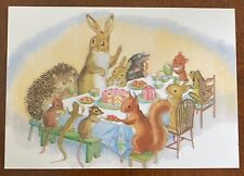 Vintage Art Postcard, MOLLY BRETT, ‘Tea Party’, BIRTHDAY, Animals,Medici Society picture
