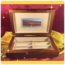 Vintage Solid Teak Jewelry Box / Trinket Box Rings Watches Safekeeping picture