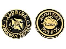 Florida Highway Patrol Gold Black Door Seal Shoulder Patch Challenge Coin FHP picture