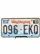 Washington State Vintage License Plate 096-EKQ With Original 1999 Sticker picture