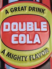 Double Cola Cutout Bottle Large Embossed Metal Sign 22 x 6 inches - See photos picture