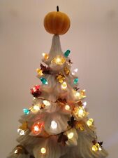 Autumn Acorns Leaves Twists & Pumpkin Topper for Ceramic Christmas Tree Lights picture