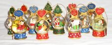 Set of 12 Danbury Mint Christmas Cat Snow Globe Ornaments picture