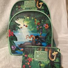 Disney Loungefly Jungle Book Bare Necessities Mini Backpack & Wallet~New w/Tags picture