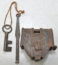 Antique Iron Large Size Tricky Pad Lock Original Old Hand Crafted Engraved picture
