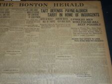1909 SEPTEMBER 18 THE BOSTON HERALD - TAFT DEFENDS PAYNE ALDRICH TARIFF - BH 195 picture