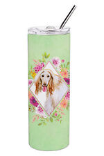 Afghan Hound Green Flowers Stainless Steel 20 oz Skinny Tumbler CK4270TBL20 picture