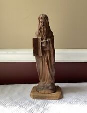 VTG Moses Olive Wooden Carved Statue/ Religious Statuary, 10 Commandments, 14