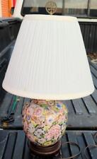 Beautiful Porcelain Urn Lamp – With Shade – Colorful Floral Pattern – VGC picture