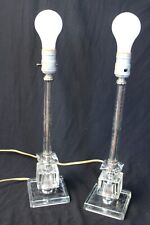 Pair Vintage Glass/Crystal Deco Etched 16