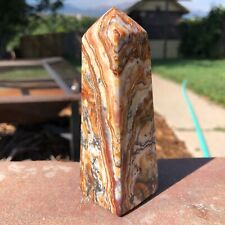 215g Brown Banded Calcite Crystal Obelisk Tower Pyramid Point USA LOT PLG-6 picture