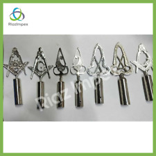 BLUE LODGE RODS & TOPS, MM ,Silver Color Freemason Masonic Pole Topper PACK OF 7 picture