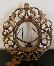 Antique Baroque Rococo Picture Frame Gold Gilt Cast Iron Bronze Open Work #640 picture