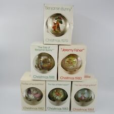 Vtg Lot 6 Beatrix Potter 1979, 1980, 1981, 1982, 1983, 1984 Glass Ball Ornaments picture