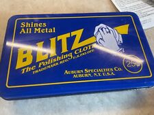 Vintage 90th anniversary Ed BLITZ Polishing Cloth Shines All Metals tin & more picture