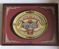 RARE 1980 JIM BEAM COMMEMORATIVE METAL TRAY DISPLAYED IN WOOD FRAME SHADOW BOX picture