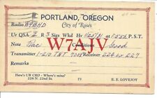 QSL 1931 Portland Oregon   radio  card picture