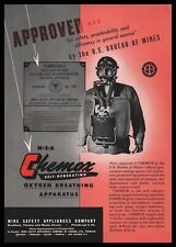 1946 MSA Chemox Self-Generating Oxygen Breathing Apparatus Mask Vintage Print Ad picture
