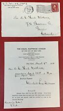 Equal Suffrage League of The City of New York, 1914 Cover and Letter/Receipt picture