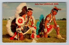 Longville MN-Minnesota, Men Kneeling, General Greetings, Vintage c1972 Postcard picture