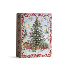 Lit Christmas Tree Wood Box Vintage-Christmas Decor Lights Up New Victorian picture
