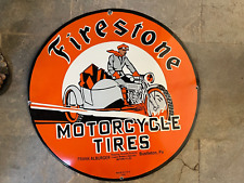 RARE PORCELAIN FIRESTONE  ENAMEL SIGN 30X30 INCHES DOUBLE SIDED picture