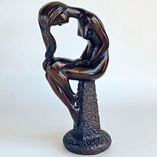 Nude Woman Sensual & Sultry Art Deco Soapstone Hand Carved Abstract Sculpture picture
