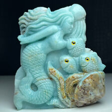 469g Natural Crystal Amazon Stone. Hand-carved Sea-maid .Underwater World. SS picture