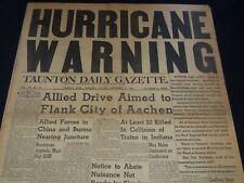 1944 SEPTEMBER 14 TAUNTON DAILY GAZETTE NEWSPAPER - HURRICANE WARNING - NT 9464 picture