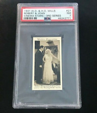 1931 W.D. & H.O. WILLS Cinema Stars #27 ROBERT MONTGOMERY & JOAN CRAWFORD PSA 7 picture