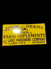 Porcelain John Deere Farm Implements Enamel Metal Sign Size 28