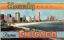Howdy from Chicago Illinois - Vintage Linen Postcard - Gold Coast picture